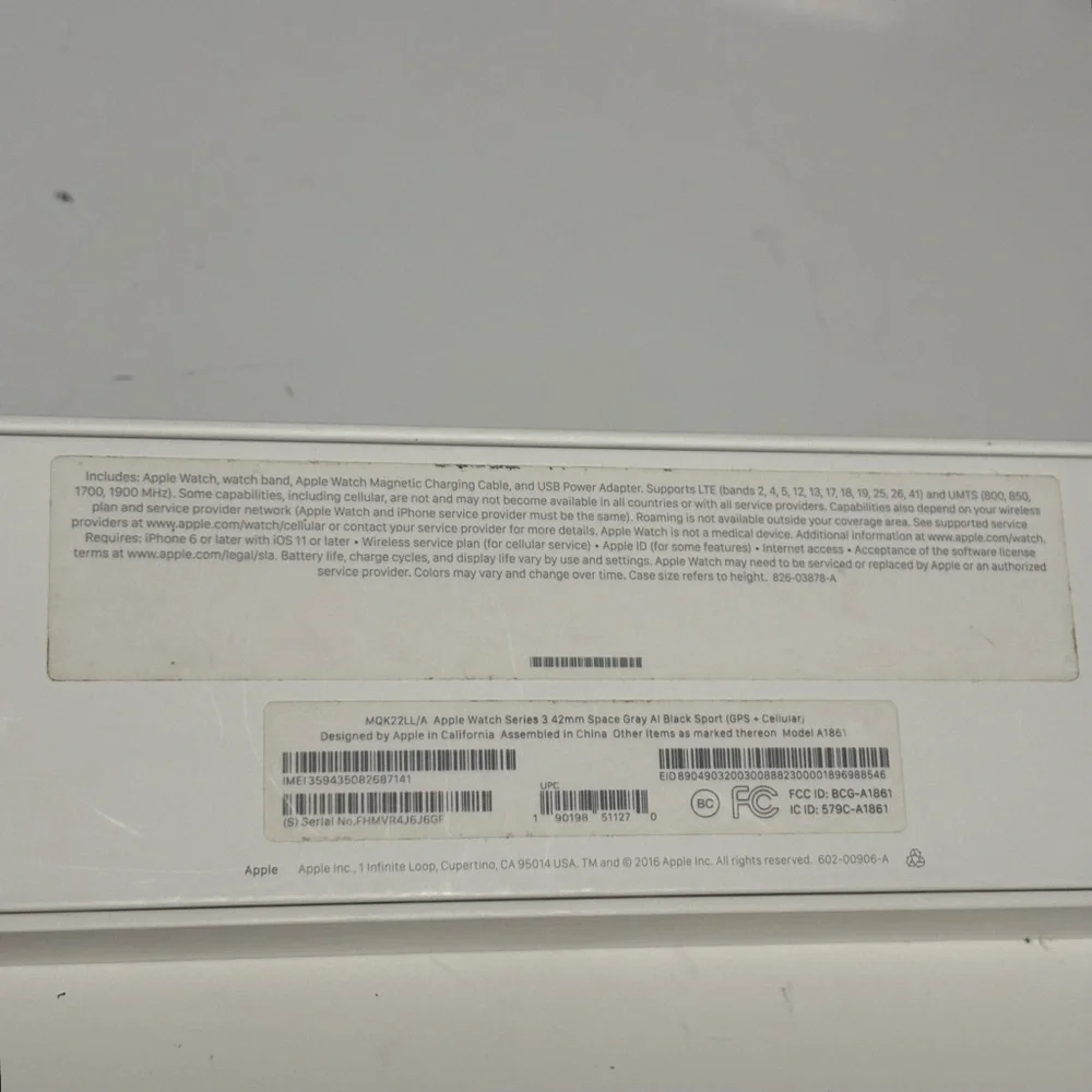 EMPTY Apple Watch BOX ONLY Series 3